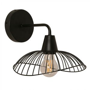 Apliqué Pared Reja Círculo Negra 1 Luz E27 40 W