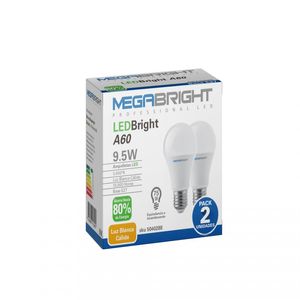Pack 2 Ampolletas Led A60 E27 9,5 W Luz Cálida