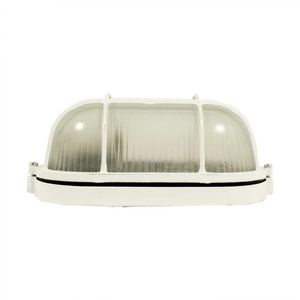 Tortuga Aluminio Ovalada Reja sin ampolleta E27 60 W blanca