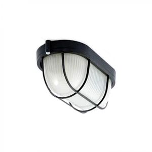 Tortuga Aluminio Ovalada Reja sin ampolleta E27 60 W Negro