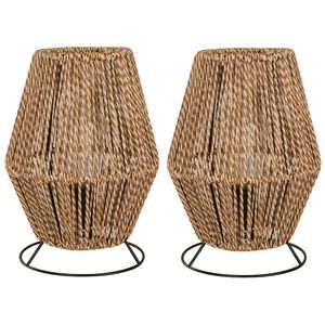 Lámpara de Mesa Negro y Crema 1 Luz E27 10 W 2 un