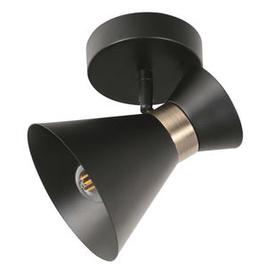 Lámpara de Techo Reflectora Metálica Negro 1 Luz E27 40 W