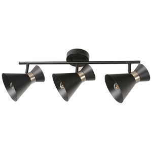 Lámpara de Techo Reflectora Negro 3 Luces E27 40W