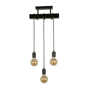 Lámpara Colgante Negro 3 Luces E27 10 W