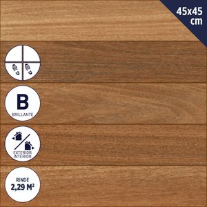 Cerámica Piso 45 X 45 Cm 2,29 M2 Madera Cumaru Miel