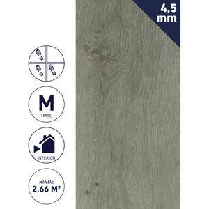 Piso Vinílico SPC 4,5 mm 2,665 M2 Bruma Gris