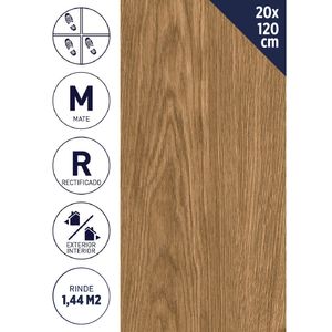 Gres Porcelánico 20 x 120 cm 1,44 M2 Sintra Oak