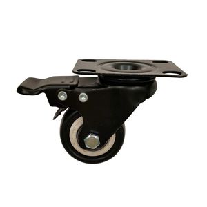 Rueda Pu Con Freno 50 mm 35 kg Negro