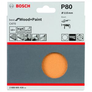 Disco Lija Para Madera 4 1/2" Grano 80