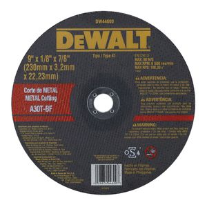 Disco De Corte Metal 9 x 1/8 x 7/8" Dewalt