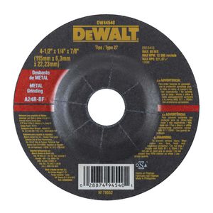 Disco Desbaste Para Metal 4 1/2 x 1/4 x 7/8" Dewalt
