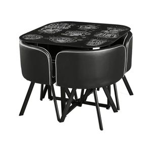 Comedor Glass Con 4 Sillas 90 x 90 cm