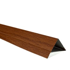 Perfil Siding Metálico Esquinero Exterior 4 cm 2 mm 3 m Nogal Corrugado