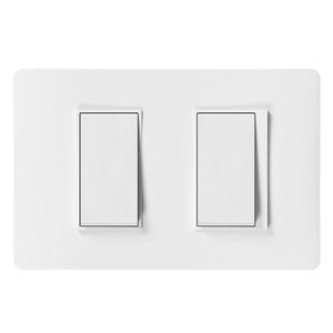Placa Armada Interruptor 9/15 Doble 10 A Lúzica Blanco