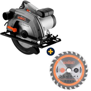 Sierra Circular 185 mm 1400 W+ 1 Disco de sierra circular 7 1/4" 24 dientes Erboc