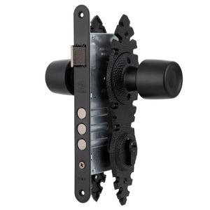 Cerradura De Embutir Pomo Oficina Rústica Urbano Negro