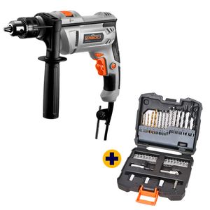 Combotaladro Percutor + Set Brocas Y Puntas 37 Pz