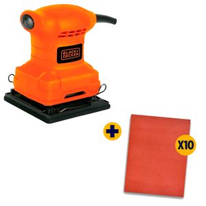 Pack Lijadora Orbital 1/4" 200 W + 10 Lijas Para Madera