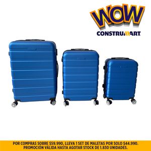 Set 3 Maletas de viaje Con Ruedas Azul
