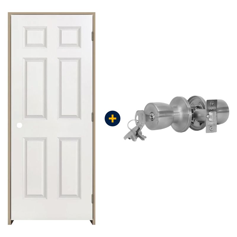 Combo-Kit-Puerta-Precolgada-Sinfonia-70-x-200-cm-Apertura-Izquierda-HDF-Prepintada-Blanco-Cerradura-Tubular-Pomo-Dormitorio-Acero-Inoxidable-PK219_1