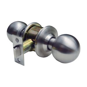Cerradura Cilíndrica Pomo Simple Paso P-500 Acero Inoxidable Brillante