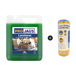 Combo Lavalozas 5L + Paño Multiuso Absorbente 50 Un