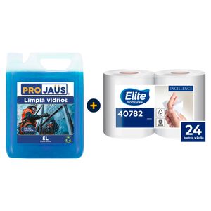 Pack Limpiavidrios Multiuso 5 L + Papel Toalla Doble Hoja 2 Un