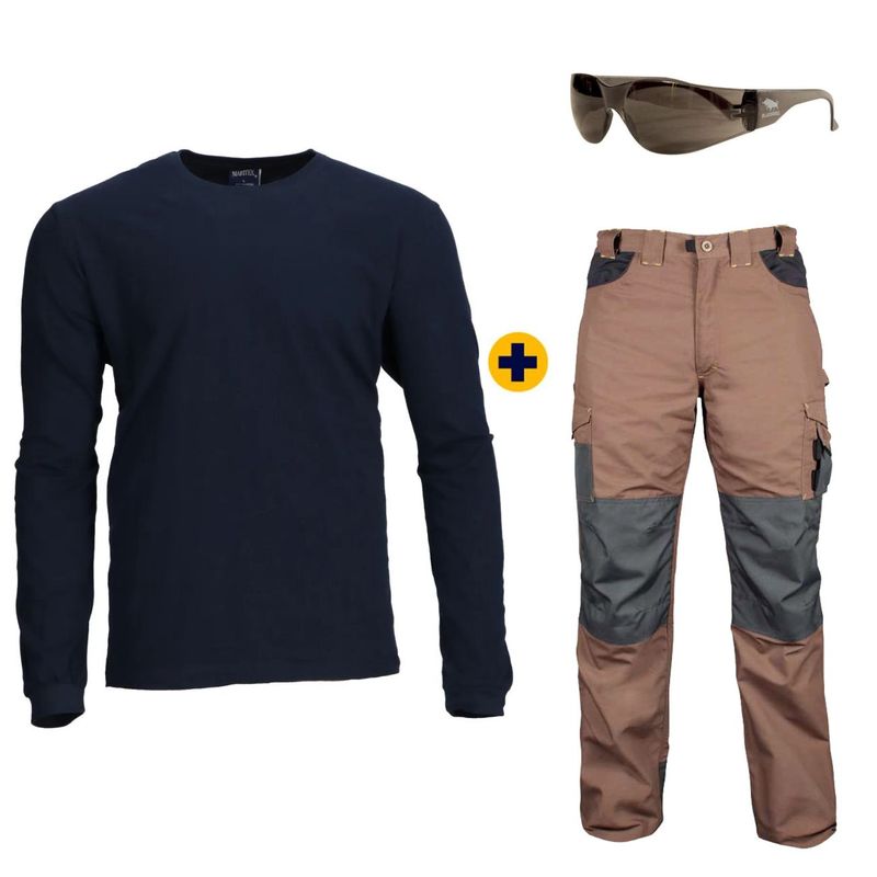 Combo-Polera-Manga-Larga-Pantalon-Cargo-Dakota-Lente-De-Seguridad-Gris-PK231_1